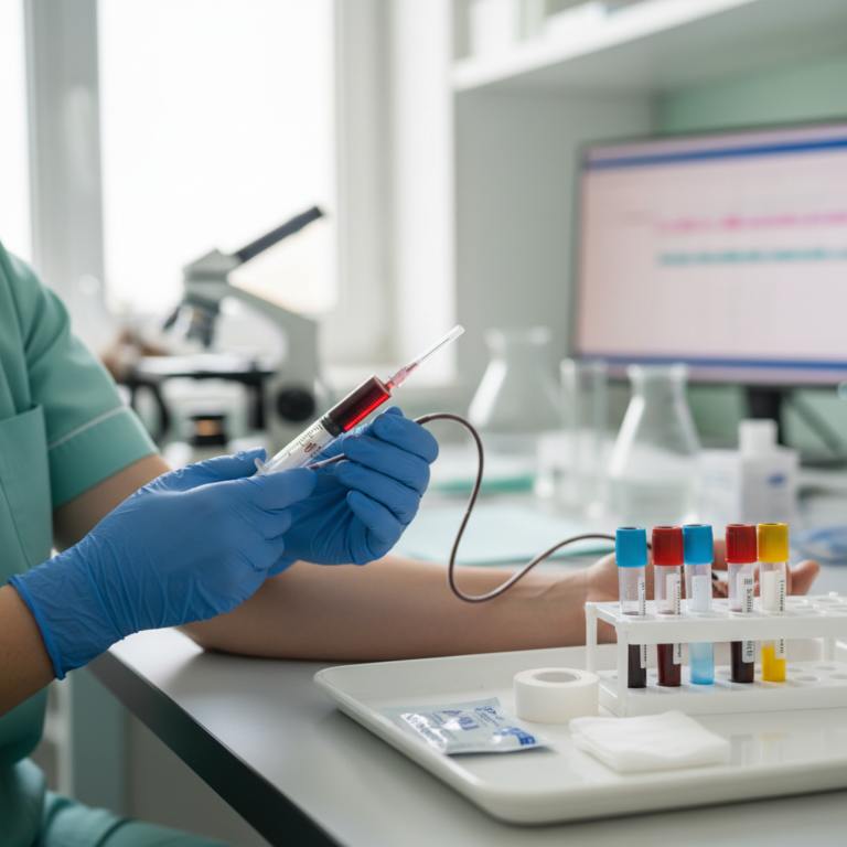 Illustration réaliste sur Dosage des ASAT en prise de sang : surveiller la santé du foie