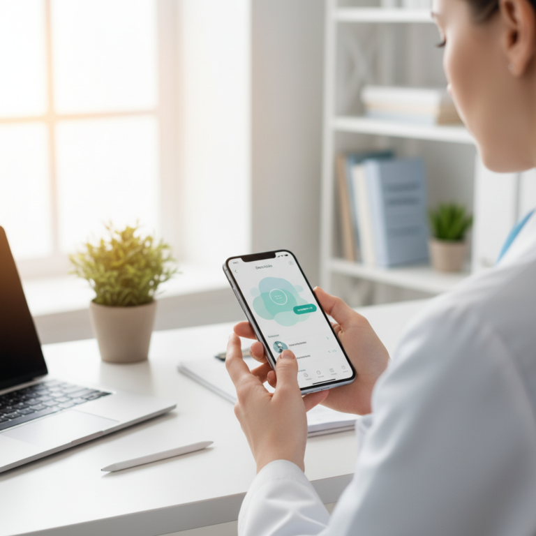 Illustration réaliste sur Doctolib Pro : l’outil mobile pour les pros de santé