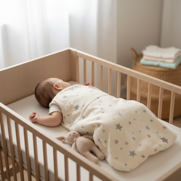 Illustration réaliste sur La gigoteuse bébé : l’accessoire indispensable pour un sommeil serein