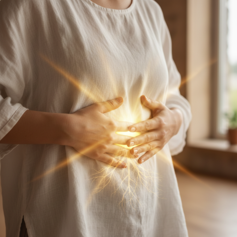 Illustration réaliste sur Plexus solaire : centre nerveux et chakra pour un mieux-être au quotidien
