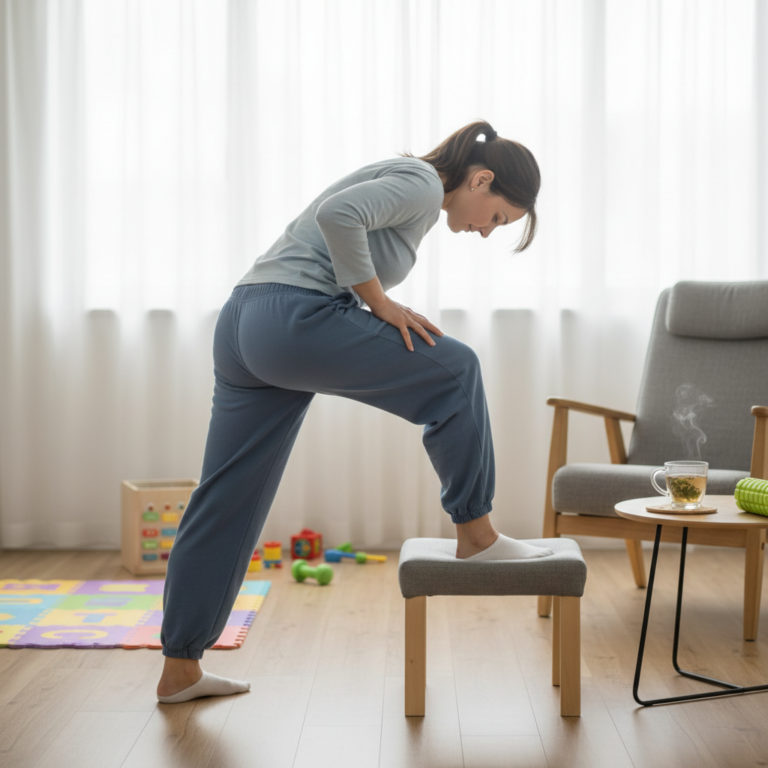 Illustration réaliste sur Soulager une sciatique en 60 secondes : solutions express pour nounous