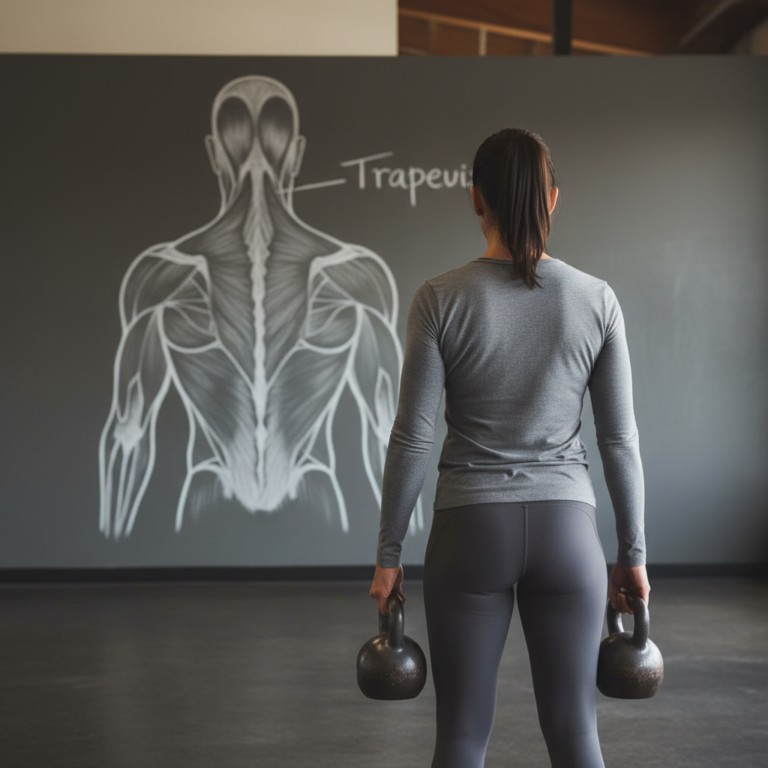 Illustration réaliste sur Renforcer le muscle trapèze pour une posture durable