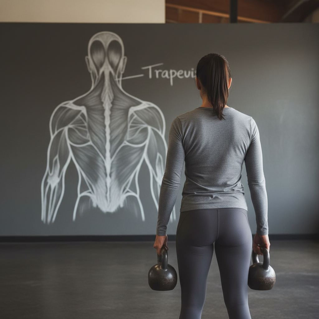 Illustration réaliste sur Renforcer le muscle trapèze pour une posture durable